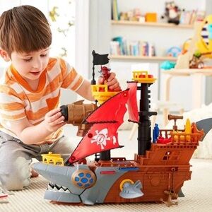Fisher Price Imaginext Toy Shark Bite Pirate Ship Playset 2015 Retired HTF